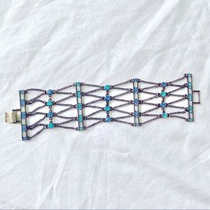 Blue crystal cuff bracelet